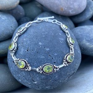 Sundance peridot bracelet stone STERLING SILVER tennis chain women’s boho gift